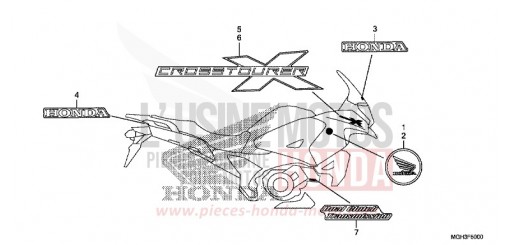 MARQUE/EMBLEME (BR,E,ED,F,KO,RU,U,2BR) VFR1200XC de 2012